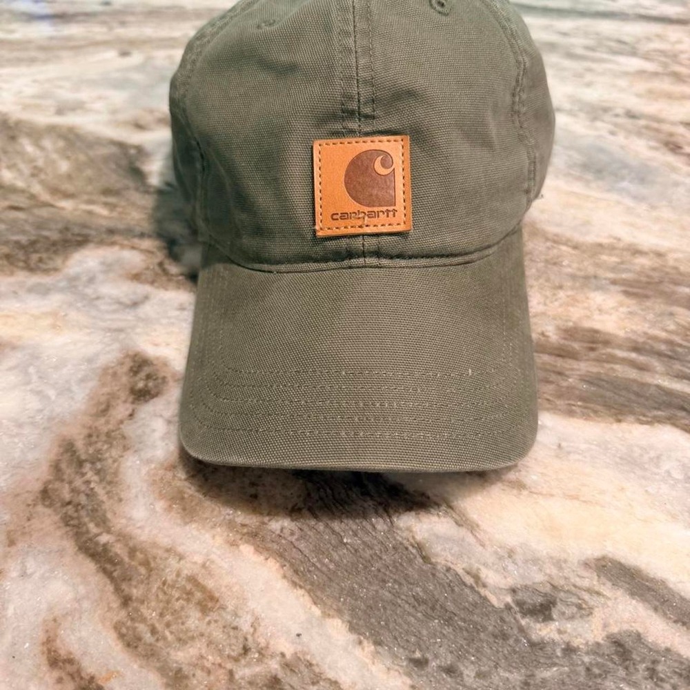 Carhartt Olive Green Canvas Logo Hat Cap